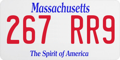 MA license plate 267RR9