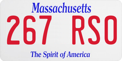 MA license plate 267RS0