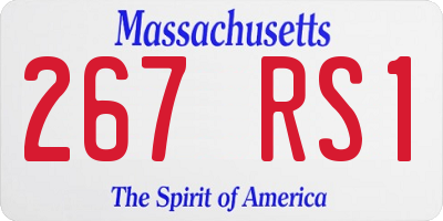 MA license plate 267RS1