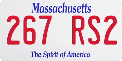 MA license plate 267RS2