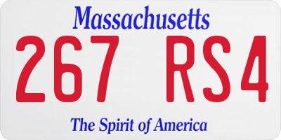MA license plate 267RS4