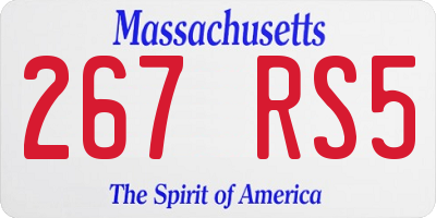 MA license plate 267RS5