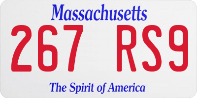 MA license plate 267RS9
