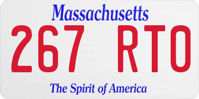 MA license plate 267RT0