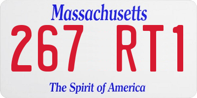 MA license plate 267RT1
