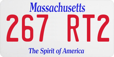 MA license plate 267RT2