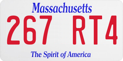 MA license plate 267RT4