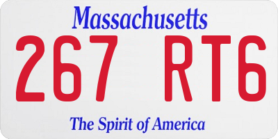 MA license plate 267RT6