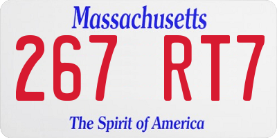 MA license plate 267RT7