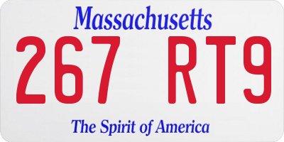 MA license plate 267RT9