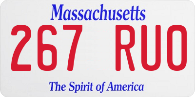 MA license plate 267RU0