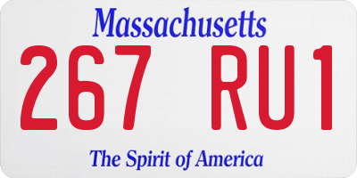MA license plate 267RU1