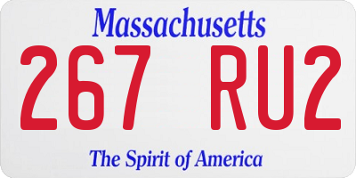 MA license plate 267RU2