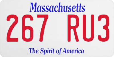 MA license plate 267RU3