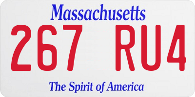 MA license plate 267RU4