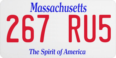 MA license plate 267RU5