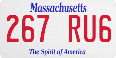 MA license plate 267RU6