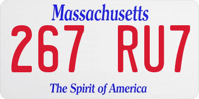MA license plate 267RU7