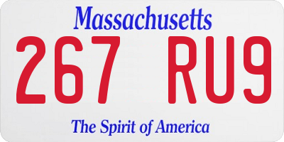 MA license plate 267RU9