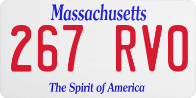 MA license plate 267RV0