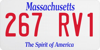 MA license plate 267RV1
