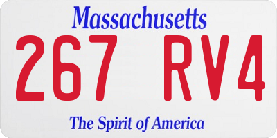 MA license plate 267RV4