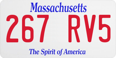 MA license plate 267RV5