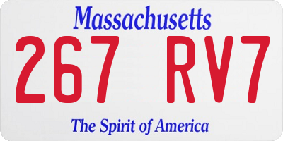 MA license plate 267RV7