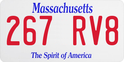 MA license plate 267RV8