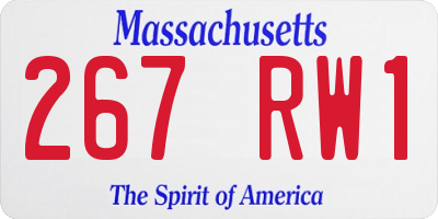 MA license plate 267RW1