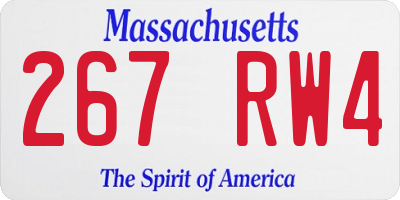 MA license plate 267RW4