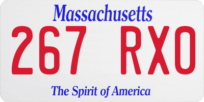 MA license plate 267RX0