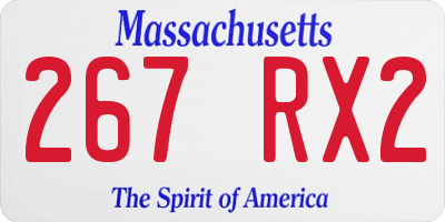 MA license plate 267RX2