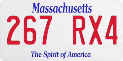 MA license plate 267RX4