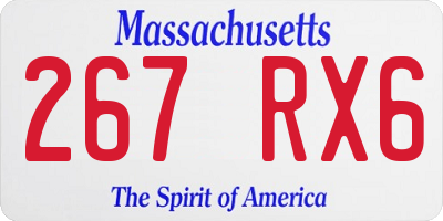 MA license plate 267RX6