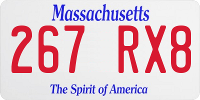 MA license plate 267RX8