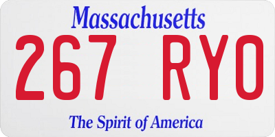 MA license plate 267RY0
