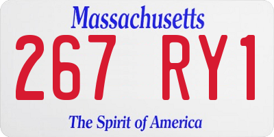 MA license plate 267RY1