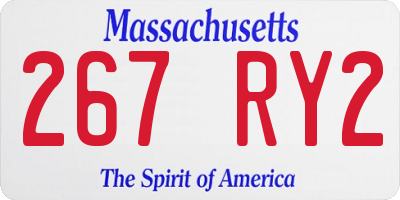 MA license plate 267RY2
