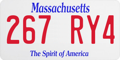 MA license plate 267RY4
