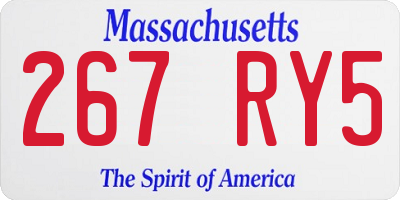 MA license plate 267RY5