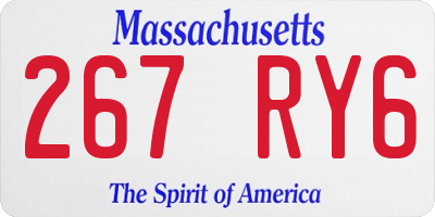 MA license plate 267RY6