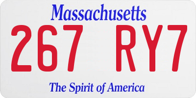MA license plate 267RY7