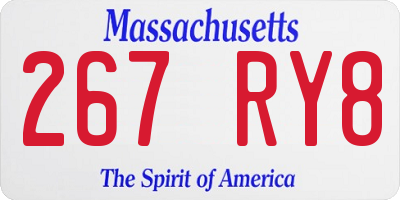 MA license plate 267RY8
