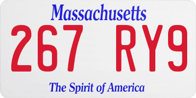 MA license plate 267RY9