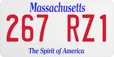 MA license plate 267RZ1