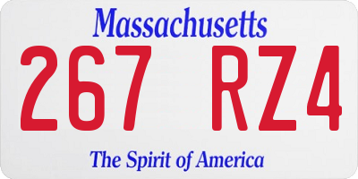 MA license plate 267RZ4