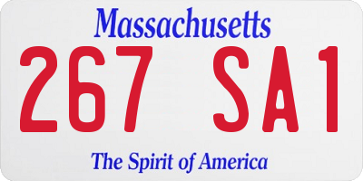 MA license plate 267SA1