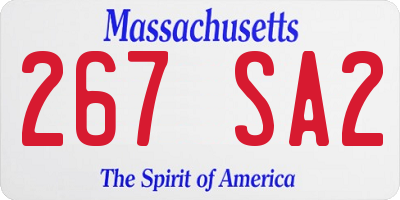 MA license plate 267SA2