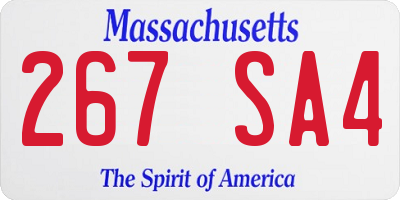 MA license plate 267SA4